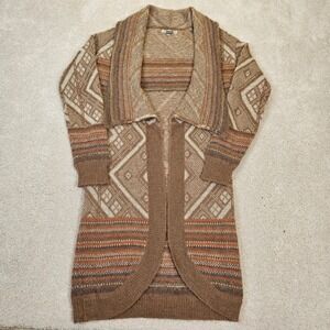 Gimmicks Southwestern Knit Duster Cardigan Wool Cozy Cabincore XS Boho Rustic‎